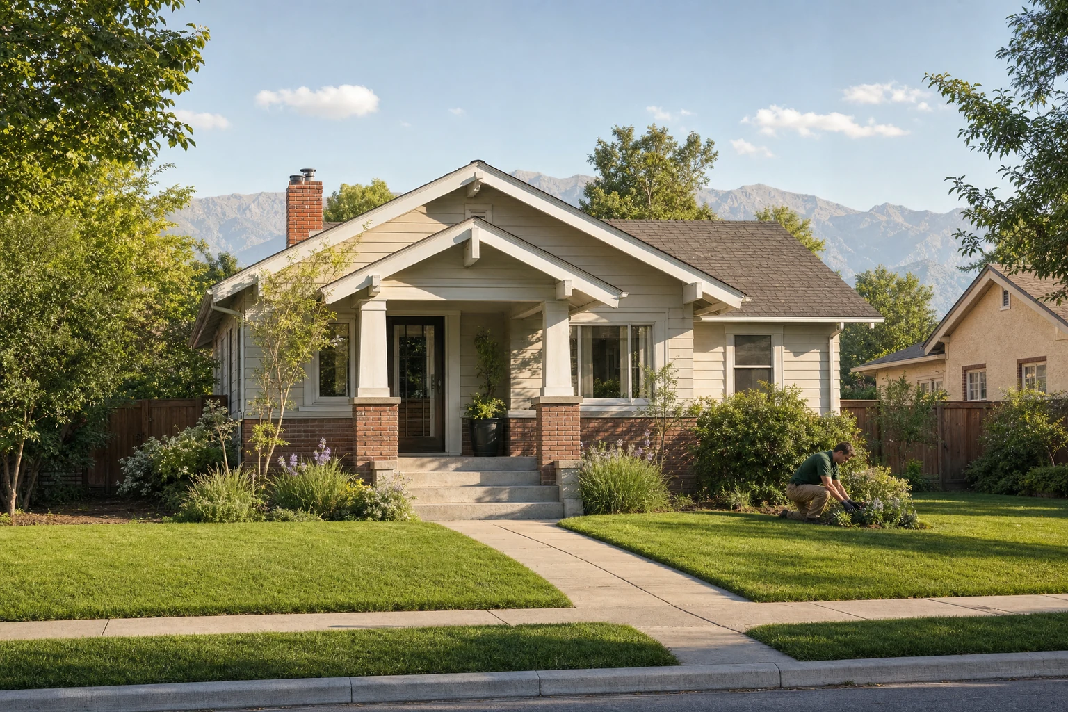 Illustrative Utah home and lawn.